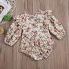 Barboteuse Vintage à manches longues pour bébé fille, combinaison printemps-automne, vêtements pour bébé fille