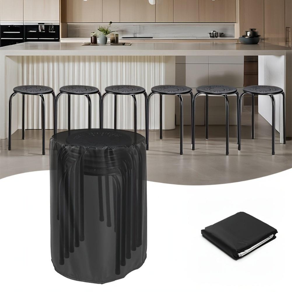 Restaurant Stool Cover Round Bar Stool Covers 210D Oxford Waterproof Furniture Cover Outdoor Circular Stool Bench Cover 39*64cm