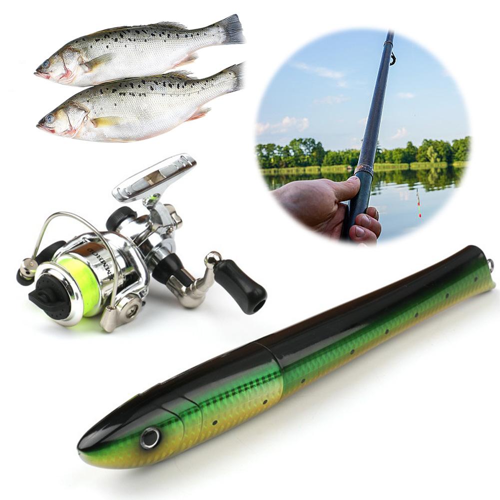 Portable Fish Shaped Fishing Rod Reel Combo Mini Pocket Pen Telescopic Travel Fishing Rod Gifts for Men