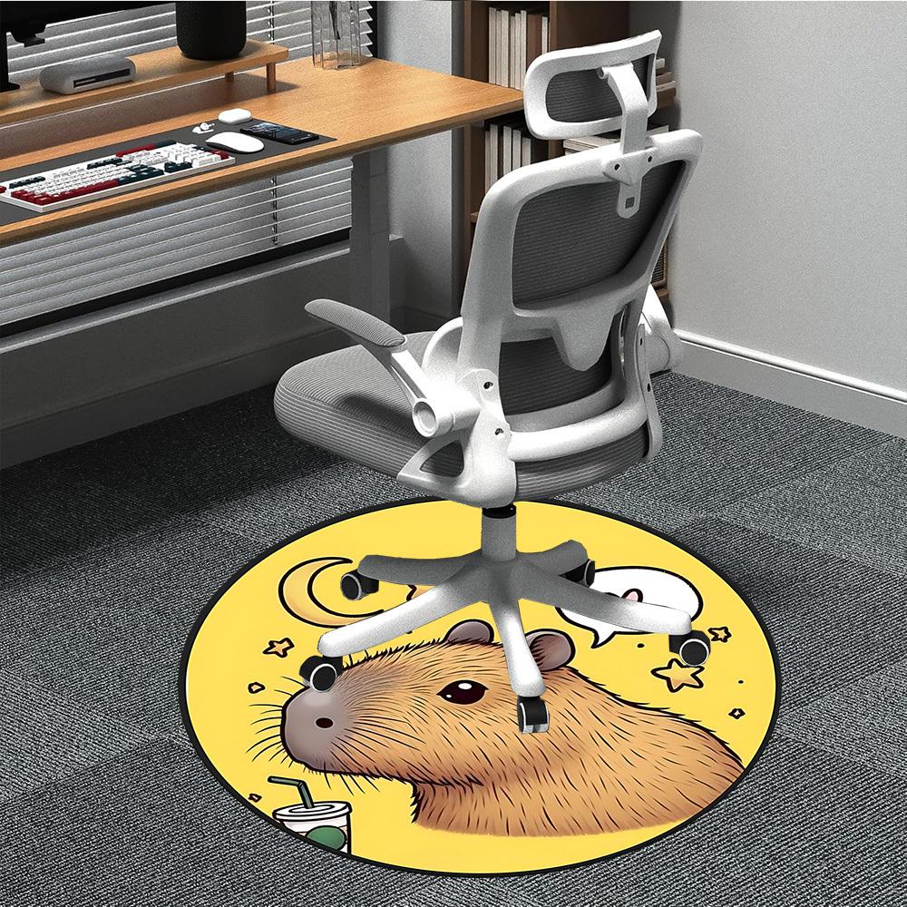 

1pc Capybara Nightly Chair Carpet for Office, Non-slip, Soft and Durable Office Rug for Decoration, Perfect for Office yy260105022 80cm by 80cm