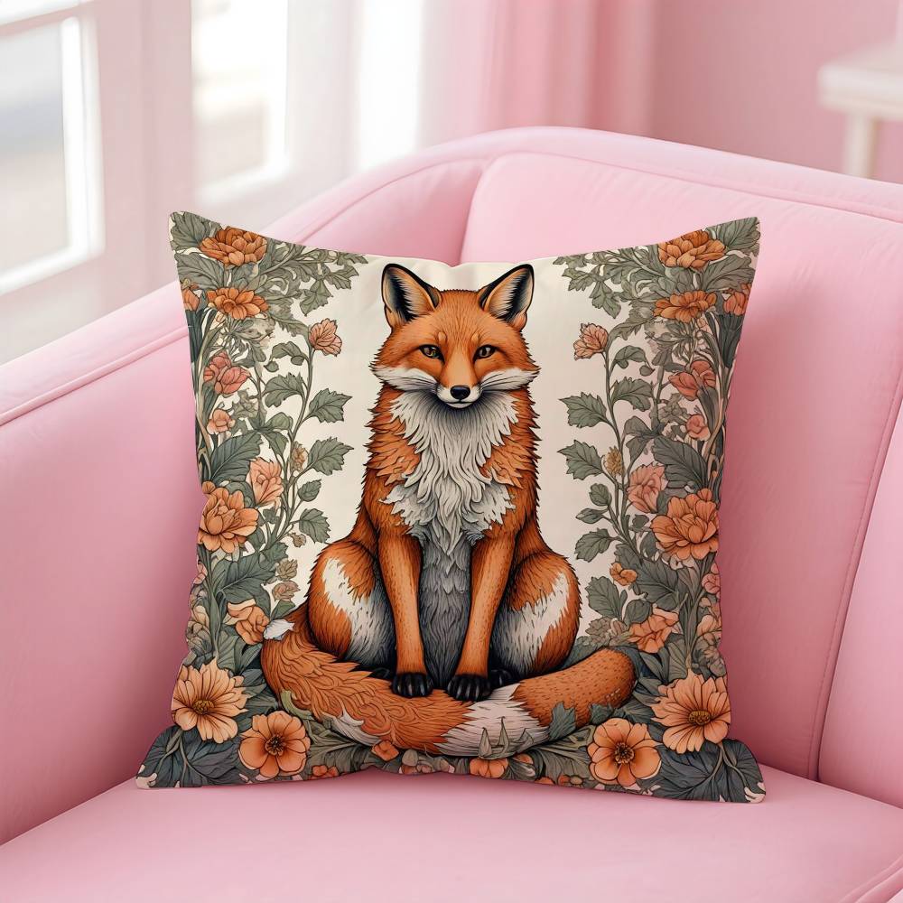 William Morris Art Fox Pillow Case pattern printing pillowcase living room sofa cushion cover bedroom room decor