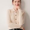 Women's Cashmere Cable Knit Cardigan, Long Sleeve, Single-Breasted Sweater Coat for Autumn/Winter