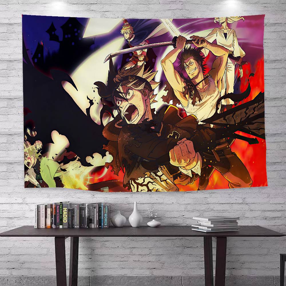 Black Clover Rise of the Wizard King Tapestry  Anime Character Collage Design Anime Print Wall Hanging Ideal for Bedroom Decor