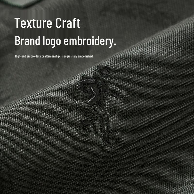 Men's Silk Blend Breathable Polo Shirt with Subtle Print