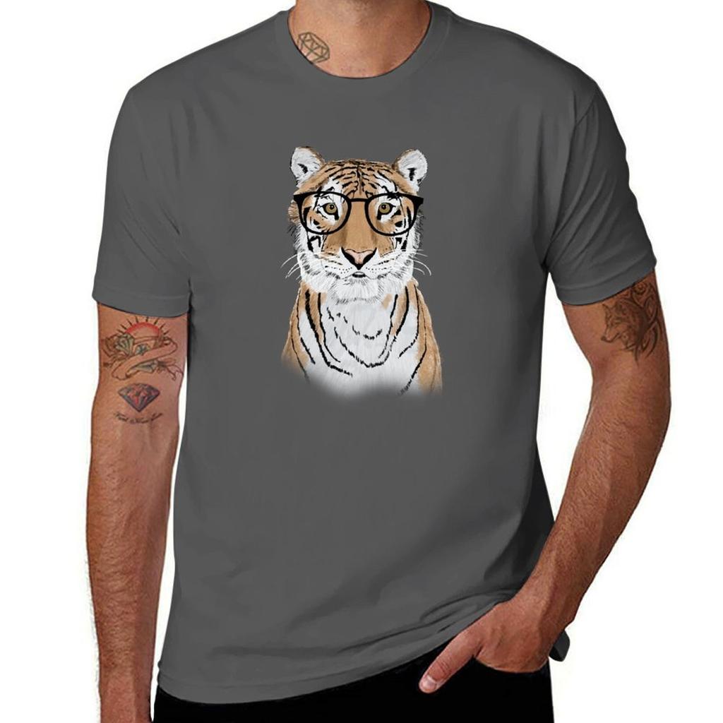 Clever Tiger Tshirt Fashion Print Casual Short Sleeve