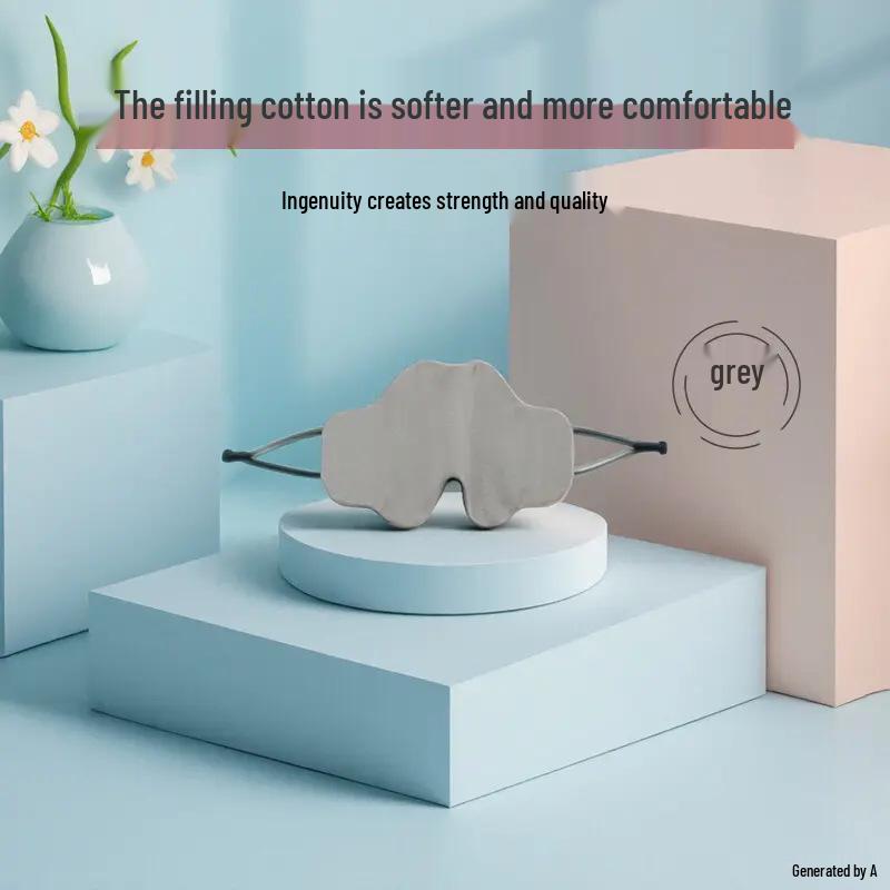 Silk Mulberry Double-Sided Blackout Eye Mask with Ear Loops for Sleep & Eye Fatigue Relief