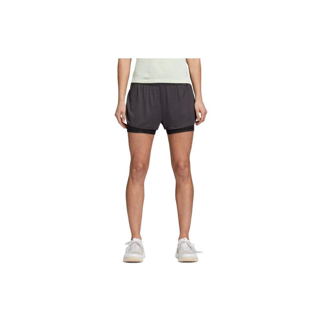 Adidas Two-In-One Double-Layer Knit Training Shorts Women Bottoms Black CW4054