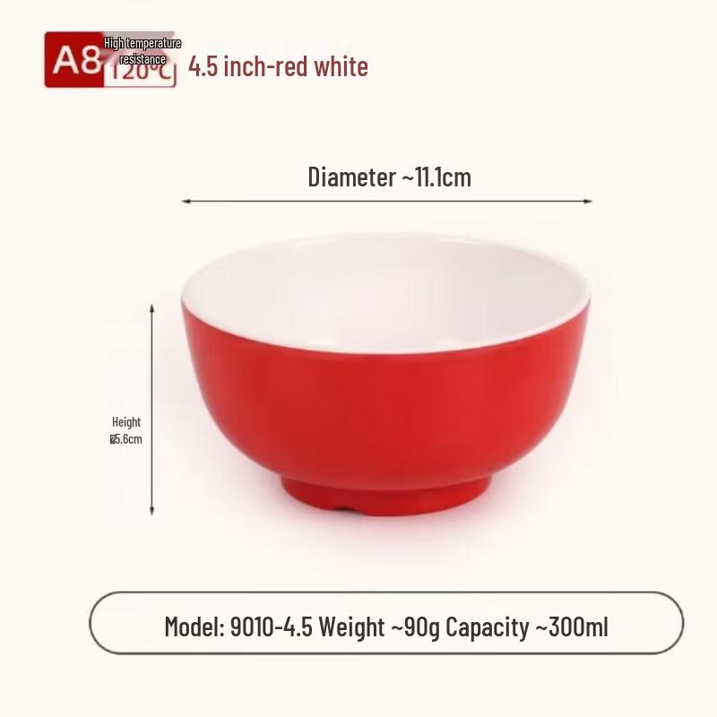 

Set of 10 Melamine Double-Color Small Bowls
