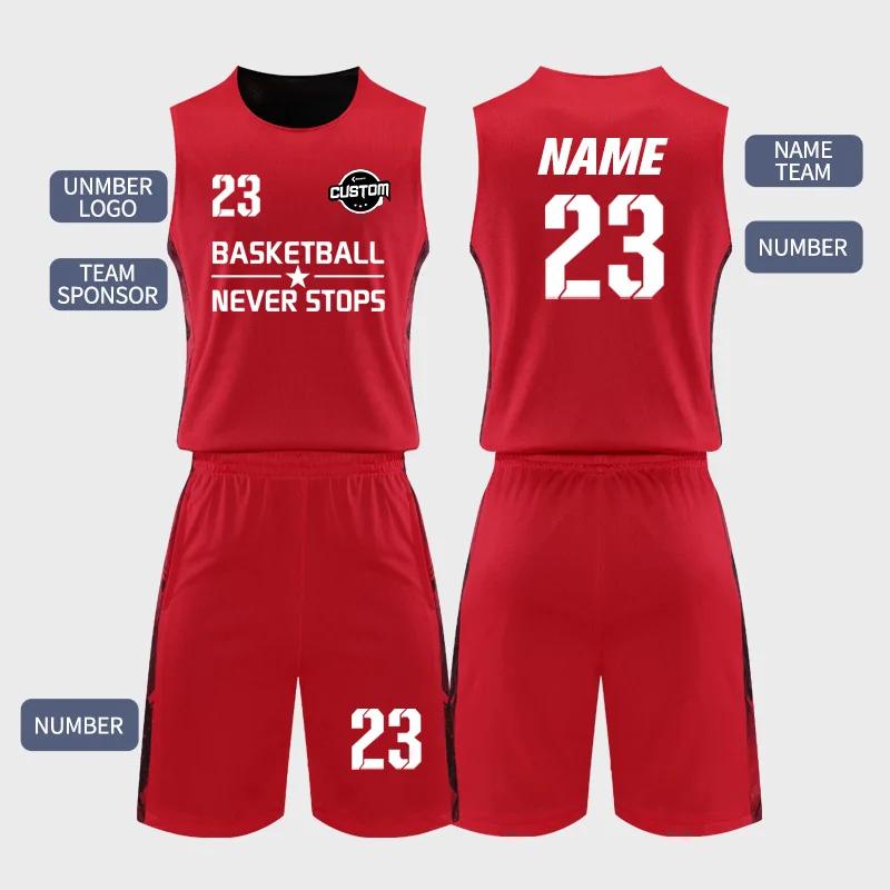 Custom Reversible Basketball Jersey For Boy School Team Training Kids Basketball Uniforms Children Quick Dry Basketball Shirts S