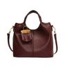 Soft PU Passenger Bag  Large Capacity  Simple  Casual  Retro  Fashionable  Single Shoulder  Crossbody