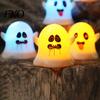 Soft Warm White Ghost Lamp 6 Pcs Decorative Light, LED Color Changing Flameless Battery-Operated Safe Halloween Accent Light Mini Spirit Night Lamps,
