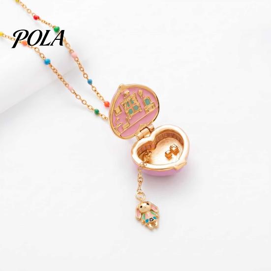 Openable Heart Charm Necklace, Box Pendant with Mini Figurine, Women Tiny Locket Gift for Wife Girlfriend Anniversary Sale Goods