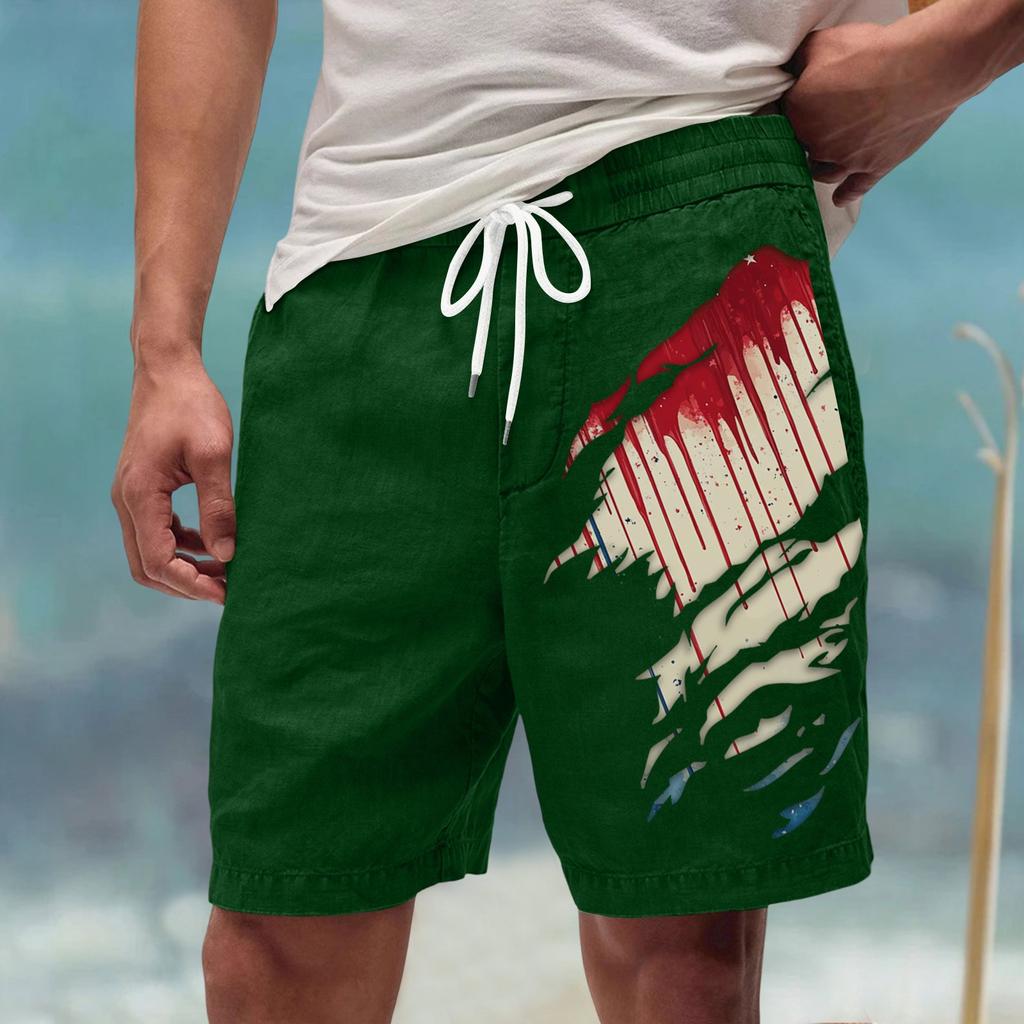 Męskie letnie, duże, swobodne, luźne spodnie sportowe, szorty plażowe