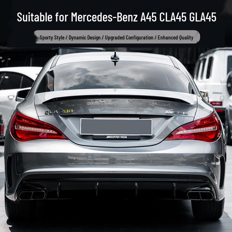 Compatible Exhaust Quad Square Tailpipe for Mercedes A-Class W176 CLA45, A200 260, GLA45