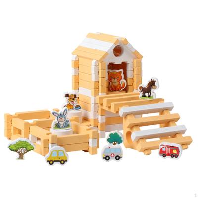 Building Blocks Set,DIY Wooden House,Hands On Ability,Engineering Learning Toy Construction