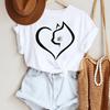 Women Cartoon Leopard Star Love Letter Trend 90s Fashion Summer Lady Print Tee Graphic T Top Travel Tshirts Trend T-Shirt