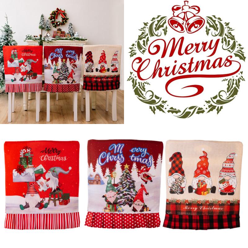 Creative Red Christmas Chair Covers With Stylish Print For Festive Home Decoration