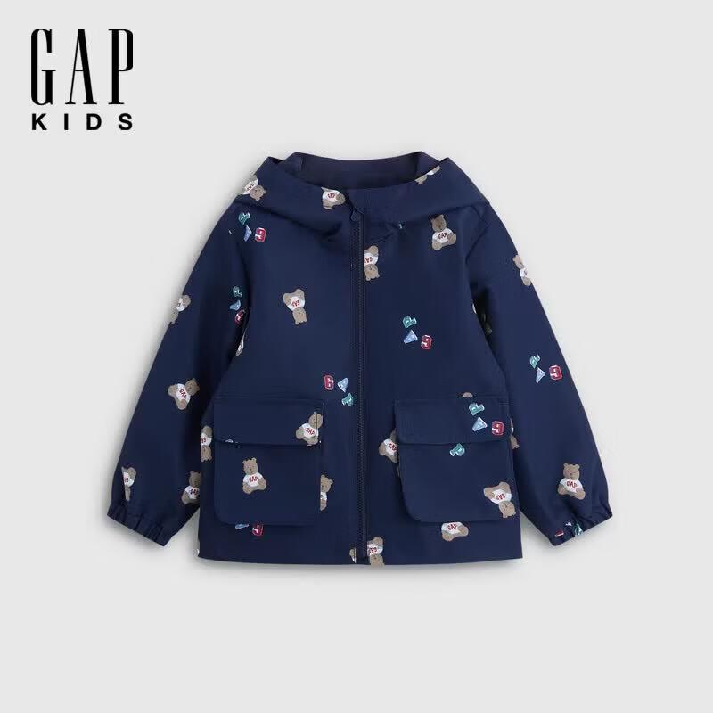 GAP Toddler Boys' Bear Print Hooded Jacket