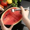 2-in-1 Stainless Steel Fruit Cutter,Dual Head Watermelon Fork Cutter Slicer Tool for Home Kitchen Gadget Melon Cube Cutter