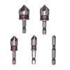 Hole Opener Drill Bit Set Hex Shank Chamfering Tool Solid Chamfer Drill Bit  Carpentry Power Tool