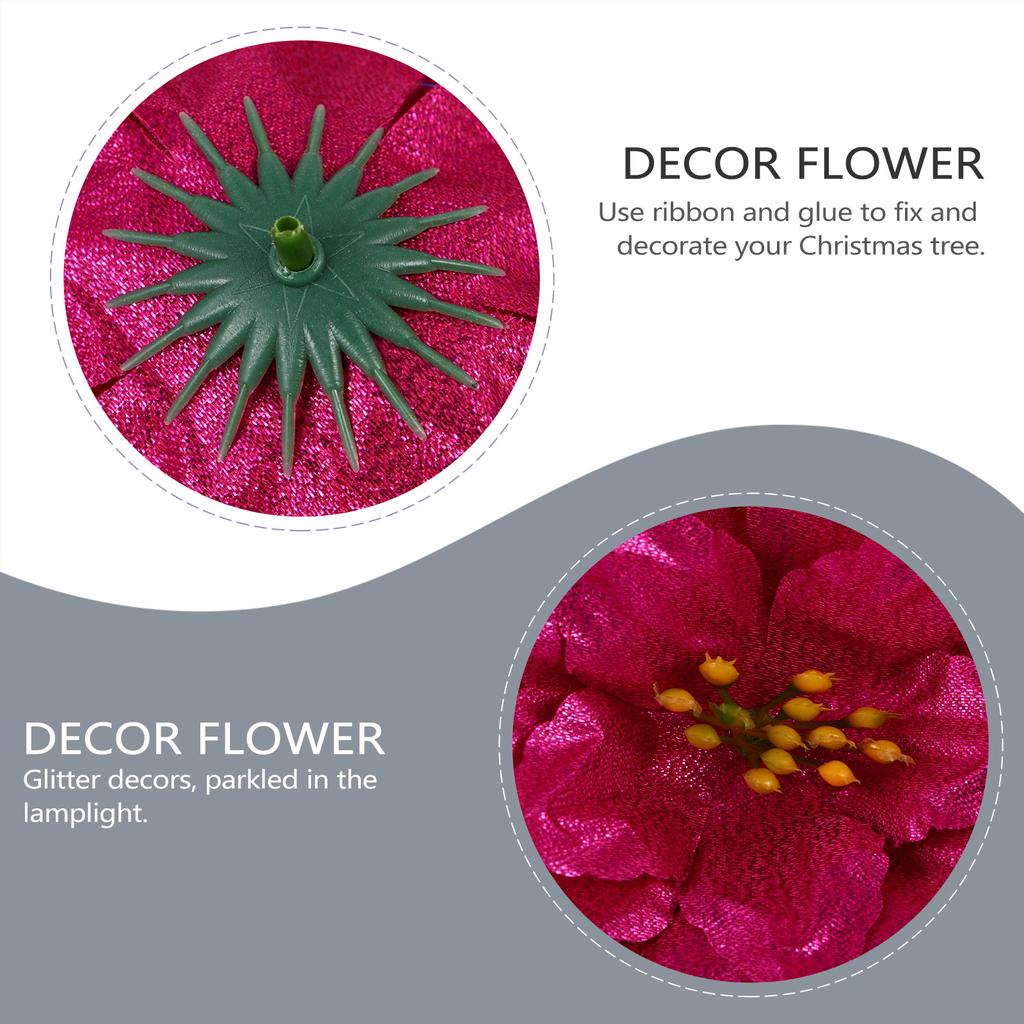 7 Pcs Artificial Flowers Christmas Wreath Decorative Tree Accessories Adornment Outdoor