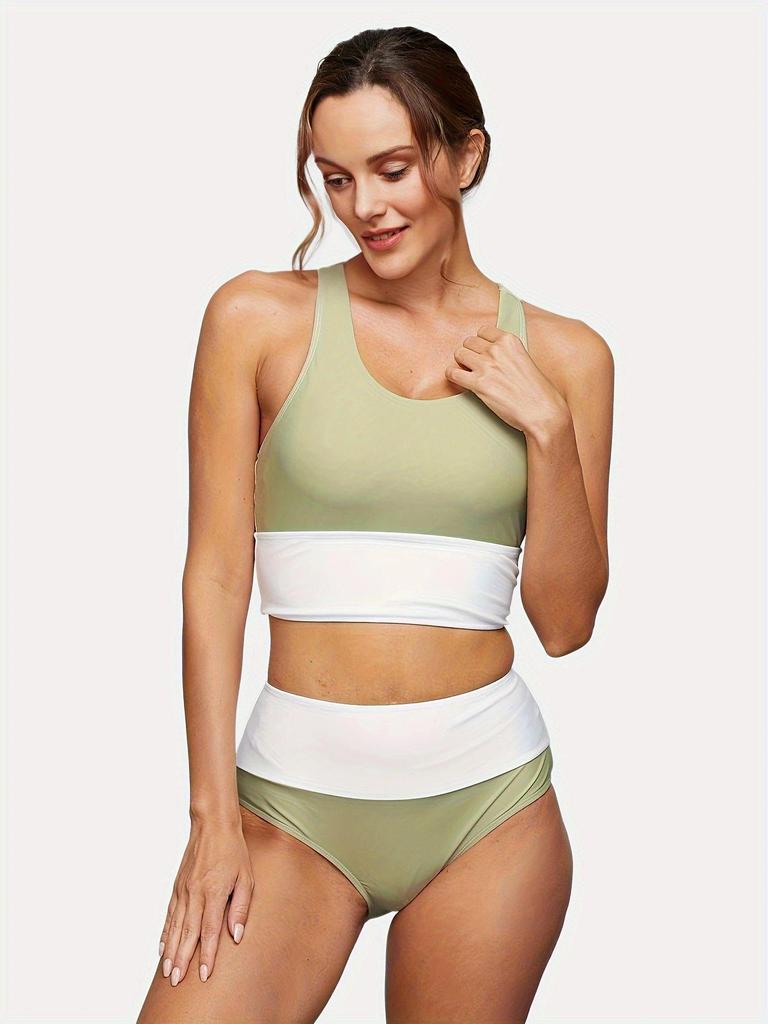 "Damen Großer Split Badeanzug - Europäischer & Amerikanischer Stil, Bedruckter Bikini mit Reißverschluss"