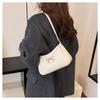 Women's Faux Leather Bowknot Shoulder Bag, Zipper Closure Simple Commuter Crossbody Purse, Ins Style Fashion Handbag