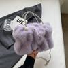 Korean Style Women Plush Shoulder Bag Solid Color Faux Fur Crossbody Bag  Travel