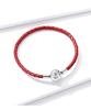 Aifule Red Bracelet: S925 Sterling Silver Buckle, Genuine Leather, Women's Single Circle Design.