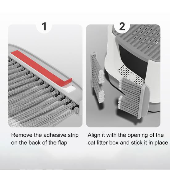 Schwebendes Haarentfernungswerkzeug Katzentoilettentür Universelle Passform Bürste Tierpflege Tür Entfernt lose Haare Verhindert Verfilzungen Helfer für Katzenbesitzer