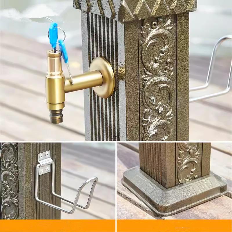 Tuqiu Antique Garden Faucet Red Bronze Outdoor Faucet Black Outdoor Stand Faucet Outdoor Mixer Column Tap Single Cold