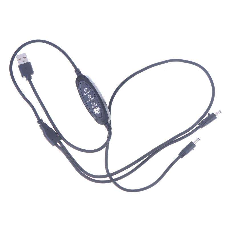 USB Regulátor rychlosti ventilátoru Adaptér konektoru Ventilátorový regulátor Nový 3stupňový nastavení síly větru Kabel pro chladicí oblečení