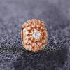 Newpure Copper Rose Gold Circular Hollowed-Out Petals Pendant Beads Fit Original Charms Bracelet Diy Women Jewelry