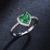 2026 Peach Heart Ring Ladies, Love Shaped Zircon Diamond Copper Silver Plated Fashion Jewelry