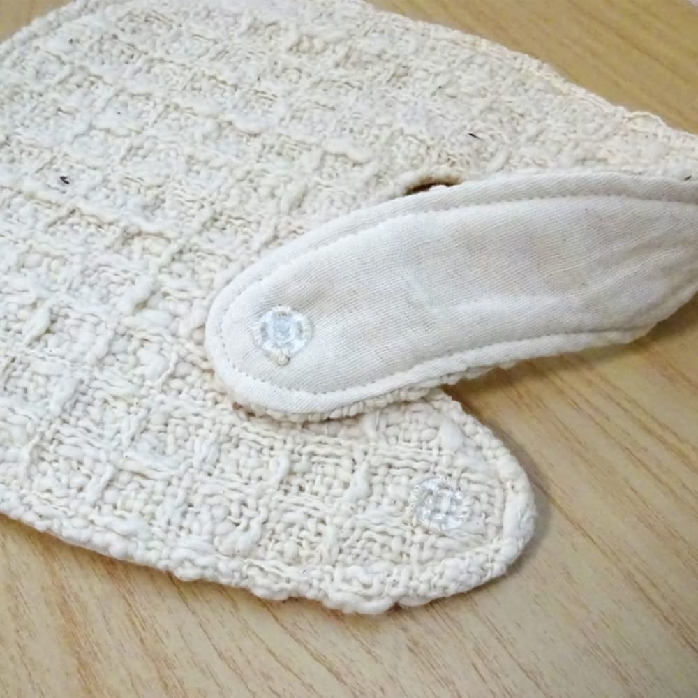 Kenbi Mirai Organic Cotton Baby Bib One Size (kbtw003us01), Off-White,