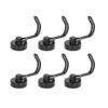6 Stück Schwenkbare Magnethaken Klein Leicht Stabil Hakenleiste zur Organisation Installation 0 bis 5KG