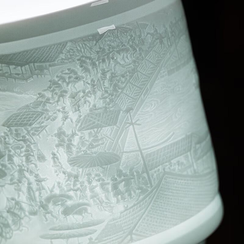 Jingdezhen Celadon Carved Ceramic Tea Cup Gift Set