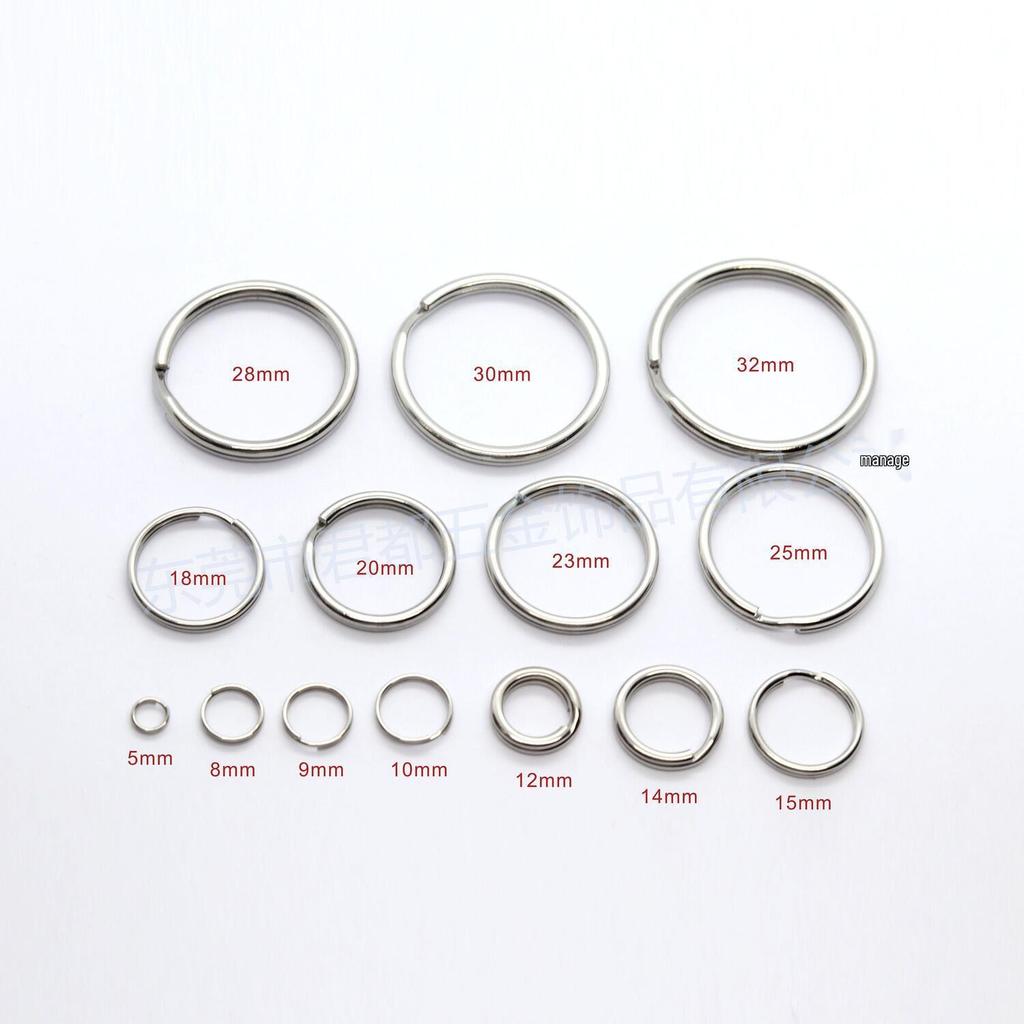 304 Stainless Steel Double Ring Keychain Key Ring