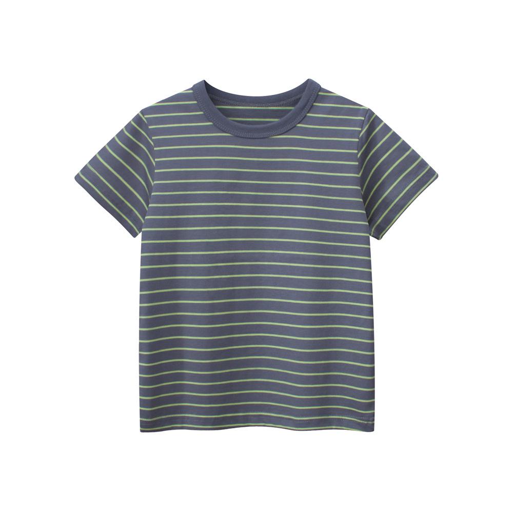 Cross-Border Summer 2025: Boys' Striped Short-Sleeve T-Shirt for Children