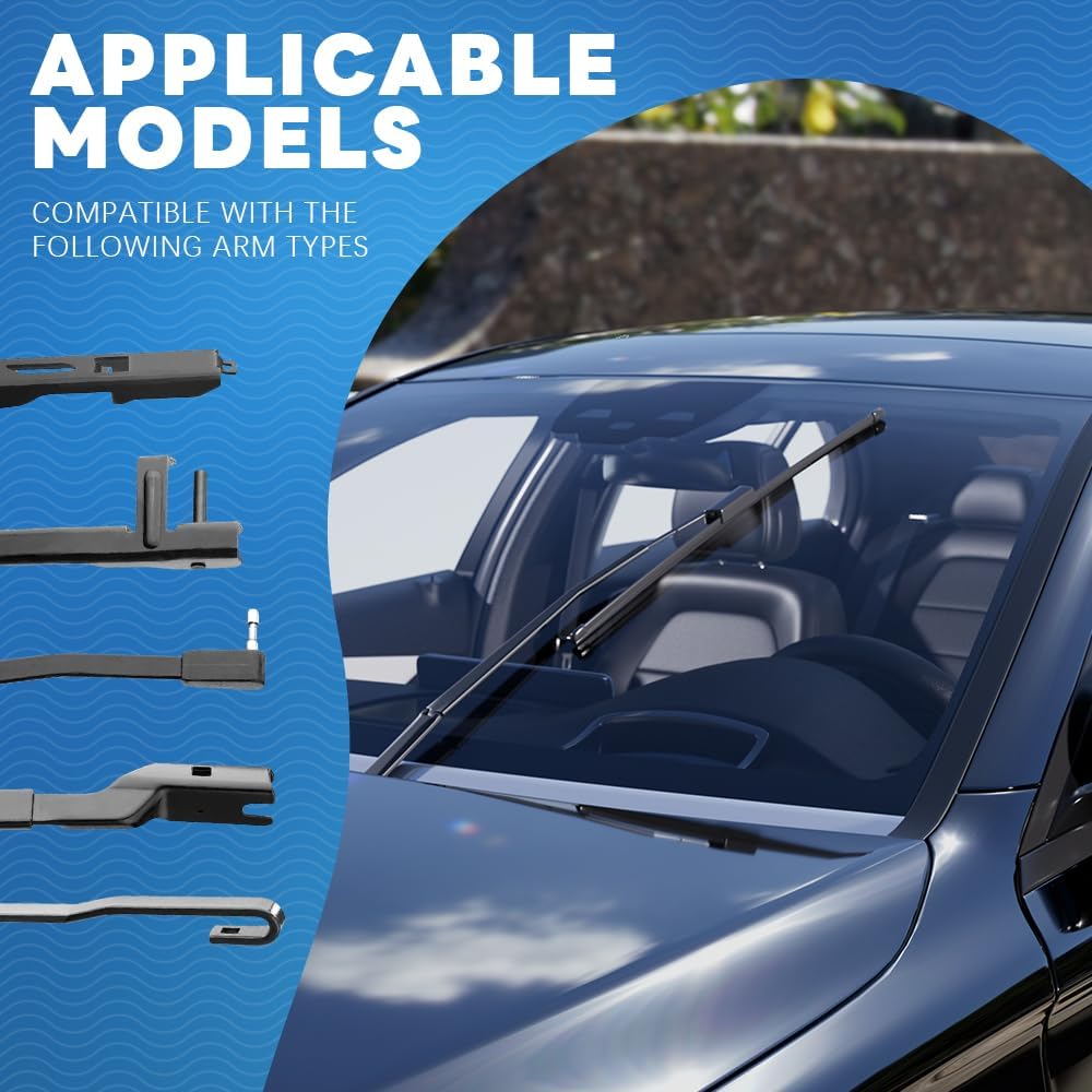Windshield Wiper Blades, Premium All-Season Windshield Wiper Blades, Wiper Blades Easy Tall & Durable Stable Quiet Universal Car Accessories For Most