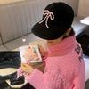 Pearl Bowknot Baseball Cap for Teens Girl Autumn Winter Corduroy Baseball Hat Fashionable Sun Hats for Women Casual Cap