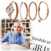 Und süßes Armreif-Uhren-Set mit analoger Anzeige und wasserdichtem Roségold. Ein tolles Geschenk für und Einfache, beliebte, stilvolle, 4-teilige Damen-Akzente.