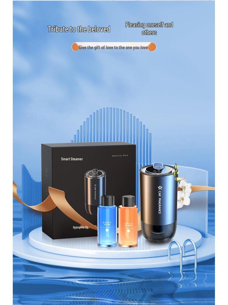 Starry Sky Smart Spray Diffuser: Seven-Color Light, Dual-Use Metal Car and Home Aroma Diffuser.