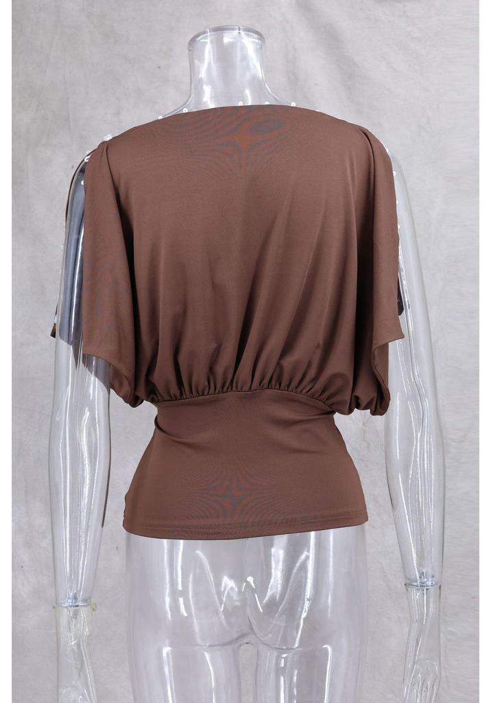 2026 Spring/Summer Asymmetrical Off-shoulder T-shirt for American Spicy Girl