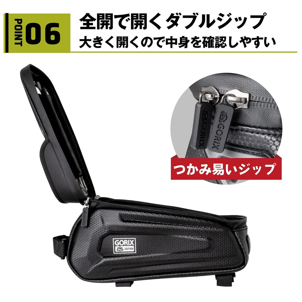 GORIX Top Tube Bag Touchscreen Sun Frame Bag for Road Cross and Other Bicycles (GX-TB68) [Smartphone Storage, Compatible, Protection] Bikes, Bikes,