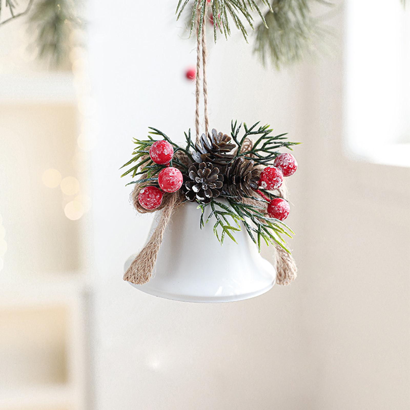 

Wrought Iron Christmas Bell Light Wall Hanging Door Hanging Red Fruit Christmas Tree Hanging Decoration Ornaments One Size белый