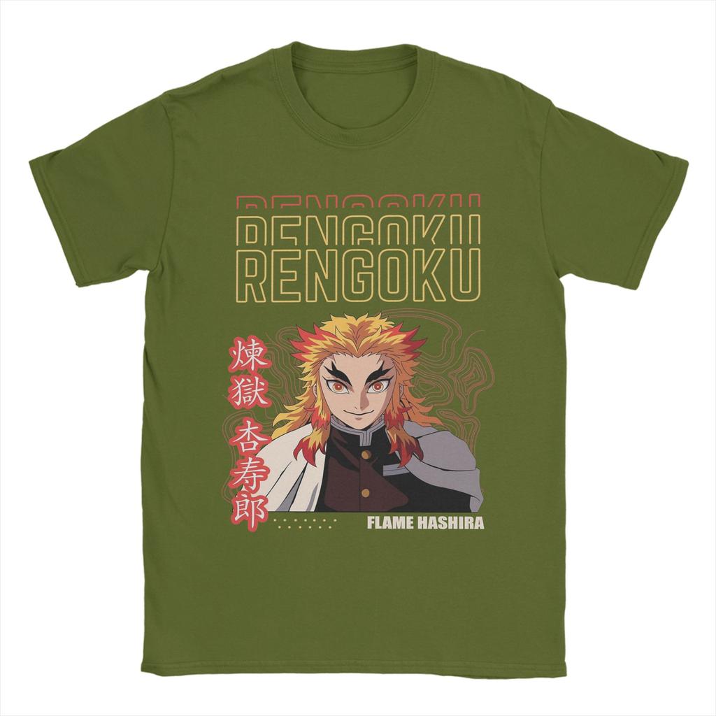 Hipster Rengoku Kyojuro Demons Slayers Tshirt For Unisex Crewneck 100 Cotton T Shirts Short Sleeve Tees Gift Idea Tops