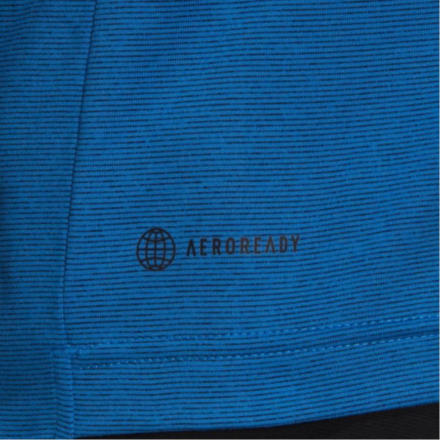 Adidas Solid Color Letter Print Round Neck Short Sleeve T-Shirt Men Tops Blue H53380