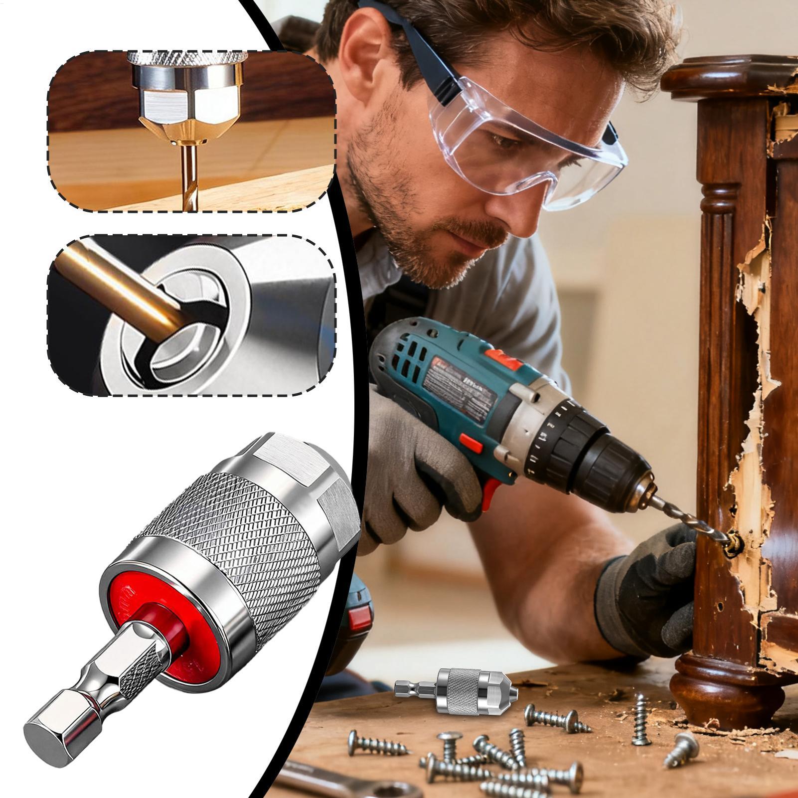 

Power Drill Chucks 1/4 Inch Converter Hex Shank Quick Change Chuck 3-Jaw For Woodworking Metal Processing Home Repair Power Tool China Mainland