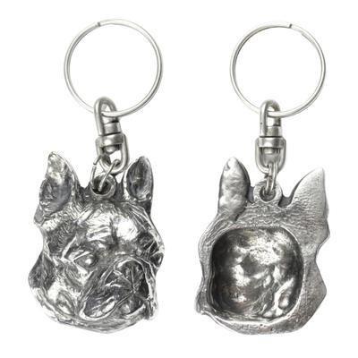 Boston Terrier, Amerikan Beyefendisi - Gümüş kaplama köpek kolyesi, çanta süsü, sırt çantası kolyesi markasına aittir